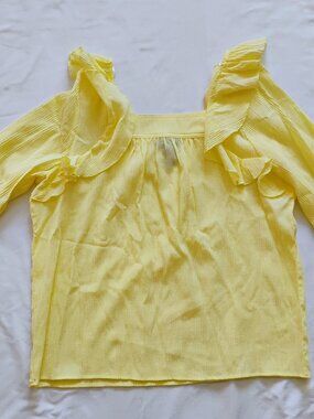 Design365 Long Sleeve Women's Blouse Yellow Size XL New With Tags